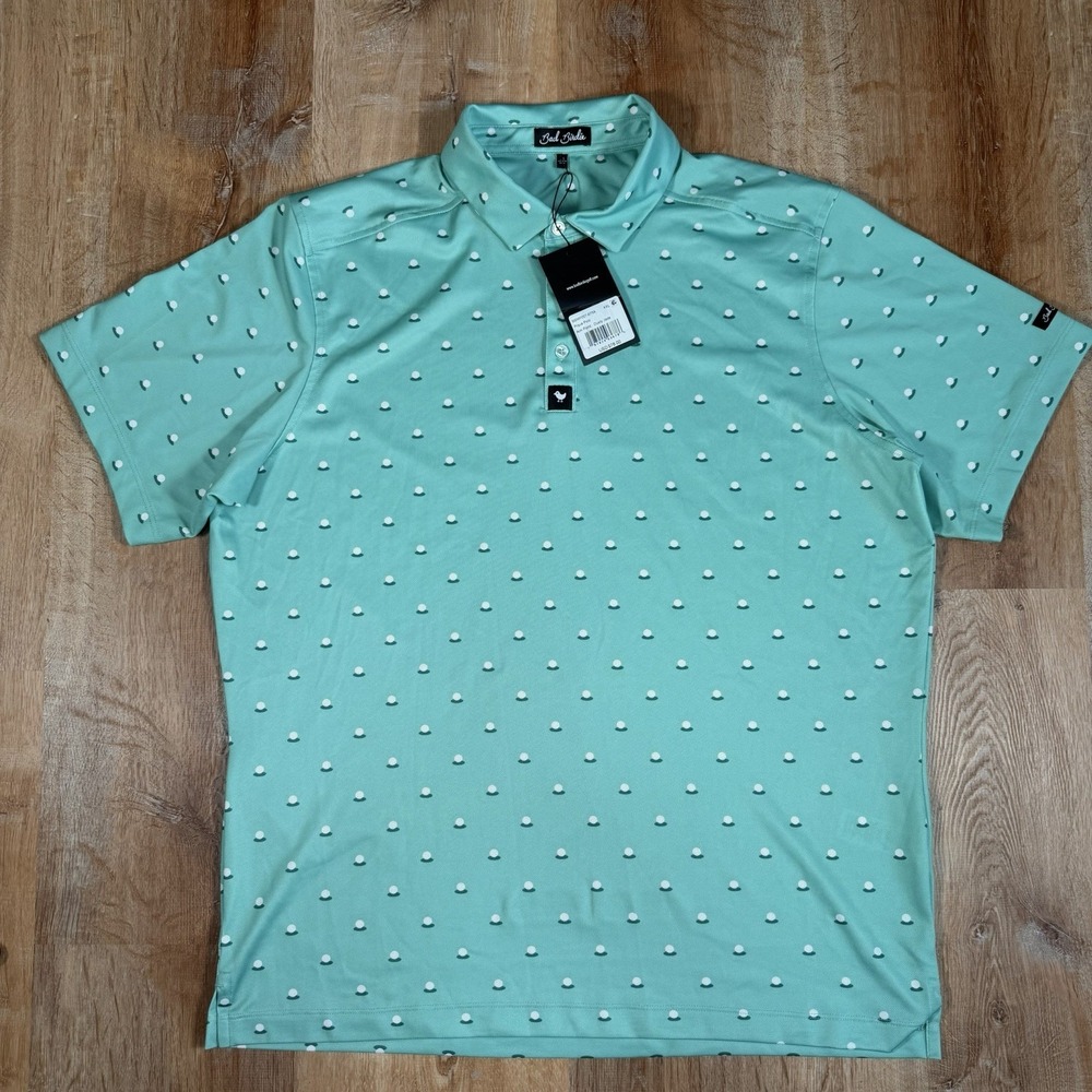 NEW Bad Birdie Aim Point Pique Polo Shirt Mens XXL Dusty Jade Golf Ball $78 - Picture 2 of 5